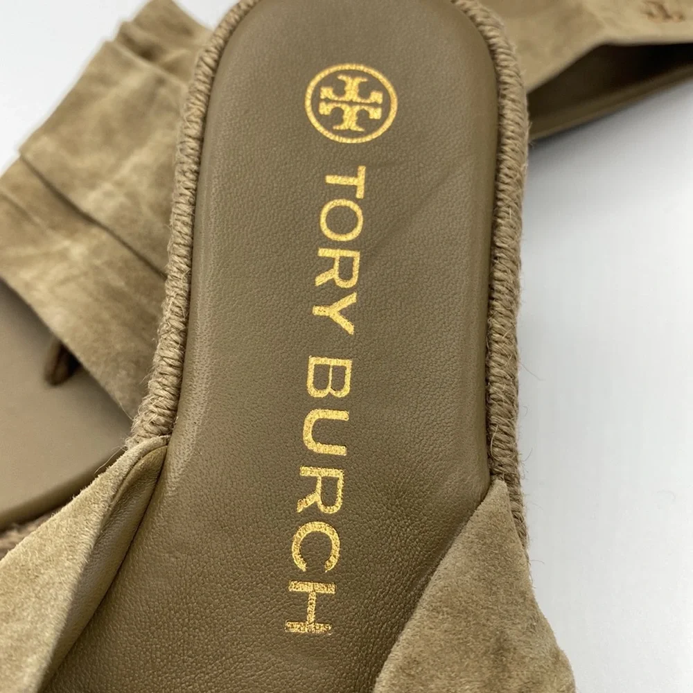 NWOB Tory Burch‎ Suede Slingback Espadrilles In Leccio Tan Size 5